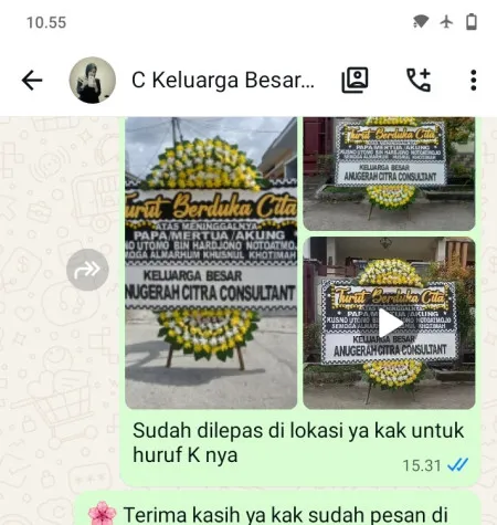 Pengiriman Papan Bunga Duka Harapan Mulia